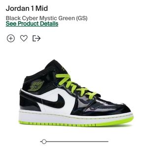 JORDAN 1 mid Black Cyber Mystic